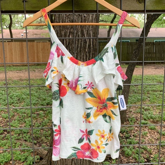 Floral Tank with Ruffle - Picture 2 of 3